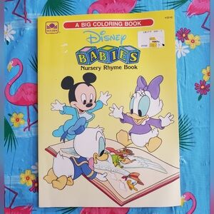 Disney Babies Nursery Rhyme Coloring Book - Yellow Cover 1990